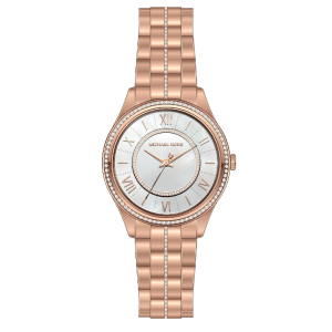 Michael Kors Women’s Quartz Rose Gold Stainless Steel Mother of Pearl Dial 33mm Watch MK3716