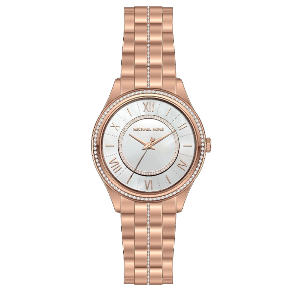 Michael Kors Women’s Quartz Rose Gold Stainless Steel Mother of Pearl Dial 33mm Watch MK3716