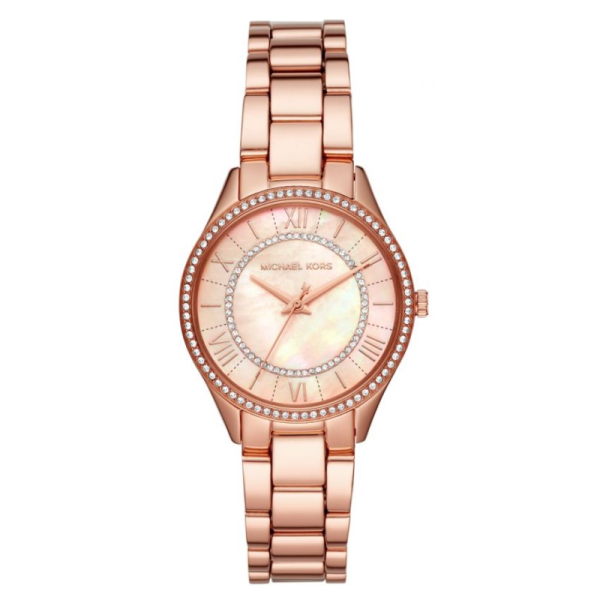 Michael Kors Women’s Quartz Rose Gold Stainless Steel Mother of Pearl Dial 33mm Watch MK4464