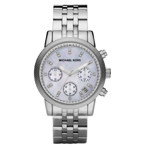 Michael Kors Women’s Quartz Silver Stainless Steel Mother Of Pearl Dial 38mm Watch MK5020
