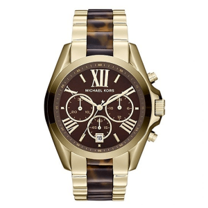 Michael Kors Women’s Quartz Two-tone Stainless Steel Brown Dial 43mm Watch MK5696