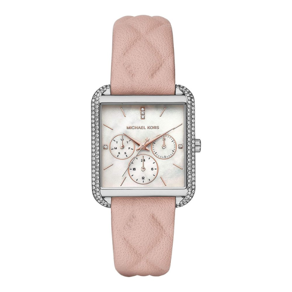 Michael Kors Women’s Quartz Pink Leather Strap Mother of Pearl Dial 35mm Watch MK2768