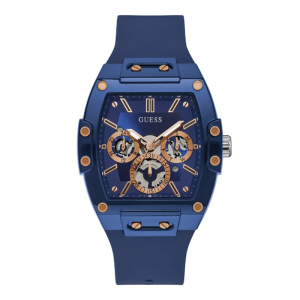 Guess Men’s Quartz Blue Silicone Strap Blue Dial 43mm Watch GW0203G7