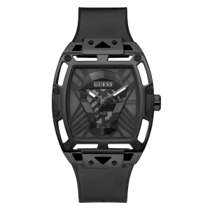 Guess Men’s Quartz Black Silicone Strap Black Dial 44mm Watch GW0500G2
