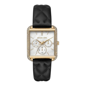Michael Kors Women’s Quartz Black Leather Strap Mother of Pearl Dial 39mm Watch MK2769
