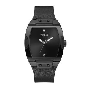Guess Men’s Quartz Black Silicone & Leather Strap Black Dial 43mm Watch GW0386G1
