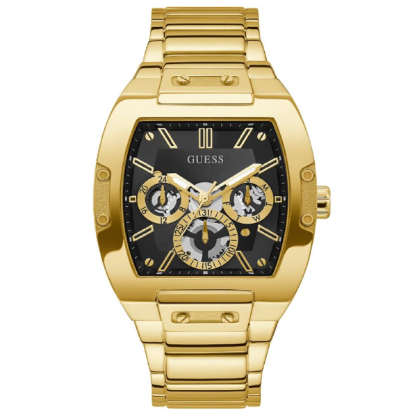 Guess Men’s Quartz Gold Stainless Steel Black Dial 43mm Watch GW0456G1