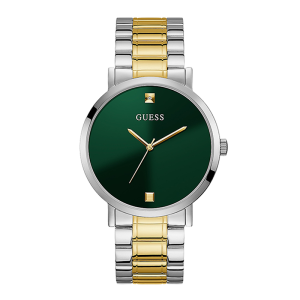 Guess Men’s Quartz Two-tone Stainless Steel Green Dial 44mm Watch GW0010G2