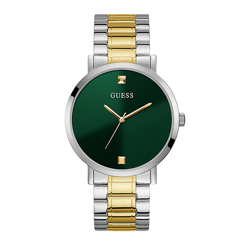 Guess Men’s Quartz Two-tone Stainless Steel Green Dial 44mm Watch ...