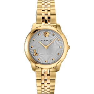 Versace Women’s Quartz Swiss Made Gold Stainless Steel Grey Dial 38mm Watch VELR00719