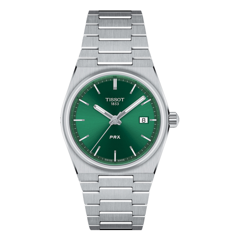 TISSOT PRX Unisex Quartz Swiss Made Silver Stainless Steel Green