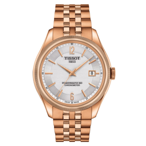 TISSOT Men’s Powermatic Swiss-Made Rose Gold Stainless Steel Silver Dial 41mm Watch T108.408.33.037.00