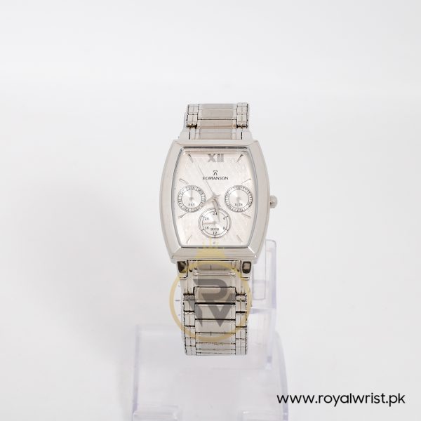 Romanson Men’s Swiss Made Quartz Silver Stainless Steel Silver Dial 33mm Watch RZ2856SM