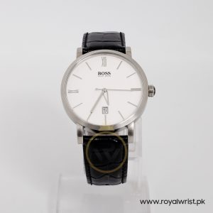 Hugo Boss Men’s Quartz Black Leather Strap Black Dial 42mm Watch 1512765