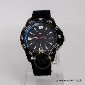 Tommy Hilfiger Men’s Quartz Black Silicone Strap Black Dial 46mm Watch 1790983