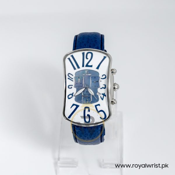 Re-long Women’s Quartz Blue Leather Strap Mother Of Pearl Dial 34mm Watch RE0315