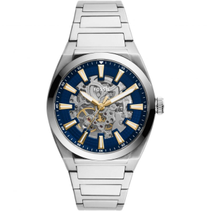 Fossil Men’s Automatic Silver Stainless Steel Blue Dial 42mm Watch ME3220