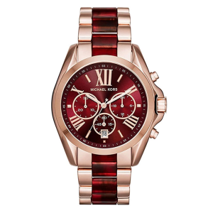 Michael Kors Women’s Quartz Two-tone Stainless Steel Red Dial 39mm Watch MK6270