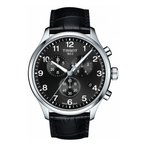 TISSOT Men’s Swiss Made Quartz Black Leather Strap Black Dial 45mm Watch T116.617.16.057.00