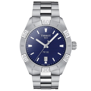 TISSOT Men’s Quartz Swiss-Made Silver Stainless Steel Blue Dial 42mm Watch T101.610.11.041.00