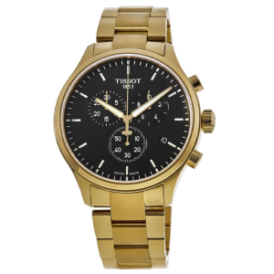 TISSOT Men’s Quartz Swiss-Made Gold Stainless Steel Black Dial 45mm Watch T116.617.33.051.00