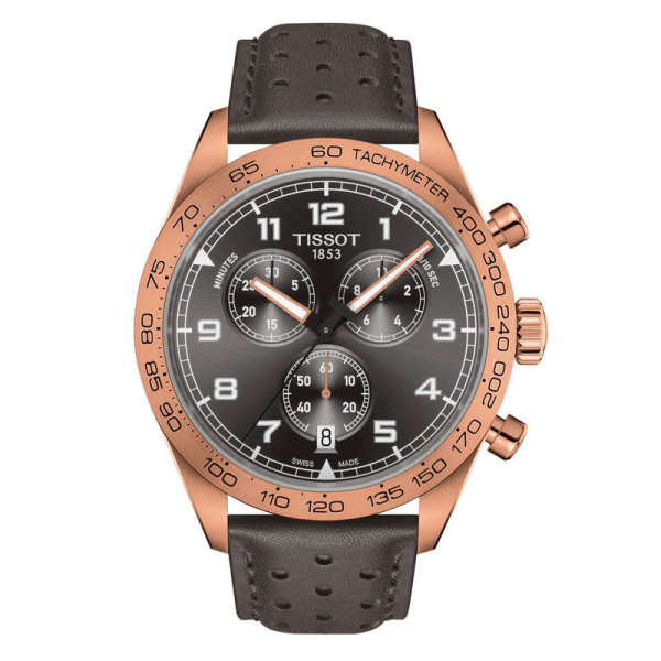 TISSOT Men’s Swiss Made Quartz Grey Leather Strap Grey Dial 45mm Watch T131.617.36.082.00