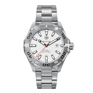 Tag Heuer Men’s Automatic Swiss Made Silver Stainless Steel White Dial 43mm Watch WAY2013.BA0927