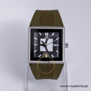 Hugo Boss Men’s Quartz Green Silicone Strap Black Dial 40mm Watch 1512704
