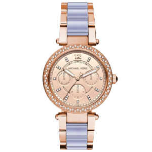 Michael Kors Women’s Quartz Two-tone Stainless Steel Rose Gold Dial 33mm Watch MK6327