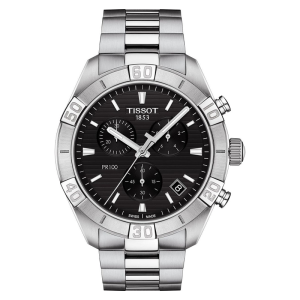 TISSOT Men’s Quartz Swiss-Made Silver Stainless Steel Black Dial 44mm Watch T101.617.11.051.00