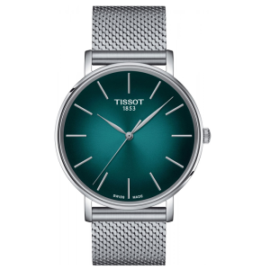 TISSOT Men’s Quartz Swiss-Made Silver Stainless Steel Green Dial 40mm Watch T143.410.11.091.00