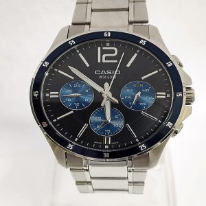 Casio Men’s Quartz Silver Stainless Steel Black Dial 41mm Watch MTP-1374D-2AVDF