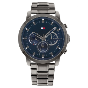 Tommy Hilfiger Men’s Quartz Grey Stainless Steel Blue Dial 46mm Watch 1791796