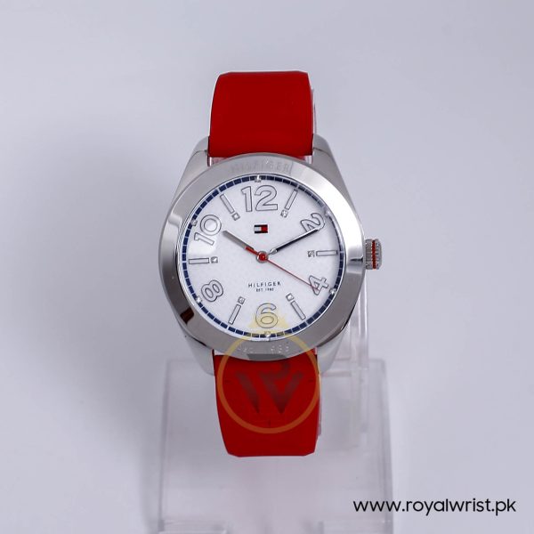 Tommy Hilfiger Women’s Quartz Red Silicone Strap White Dial 40mm Watch 1781258