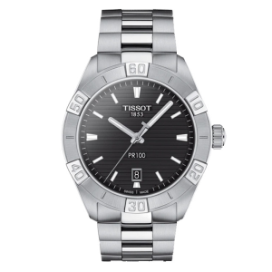 TISSOT Men’s Quartz Swiss Made Silver Stainless Steel Black Dial 42mm Watch T101.610.11.051.00