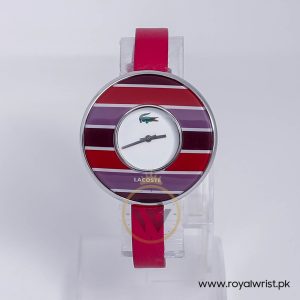 Lacoste Women’s Quartz Pink Leather Strap White Dial 42mm Watch 2000577