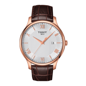 TISSOT Men’s Swiss Made Quartz Brown Leather Strap Silver Dial 42mm Watch T063.610.36.038.00