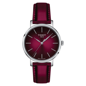Tissot Women’s Quartz Swiss Made Dark Pink Leather Strap Dark Pink Dial 34mm Watch T143.210.17.331.00
