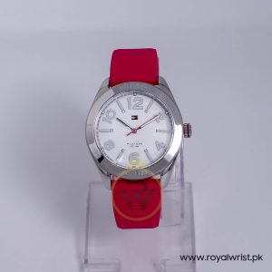 Tommy Hilfiger Women’s Quartz Pink Silicone Strap White Dial 40mm Watch 1781256