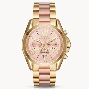 Michael Kors Women’s Quartz Two-tone Stainless Steel Rose Gold Dial 43mm Watch MK6359