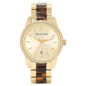 Michael Kors Women’s Quartz Two-tone Stainless Steel Gold Dial 37mm Watch MK6372