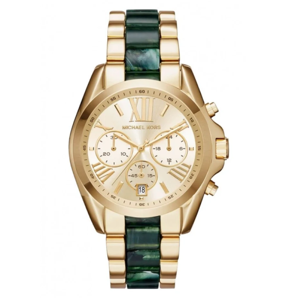 Michael Kors Women’s Quartz Two-tone Stainless Steel Gold Dial 43mm Watch MK6397
