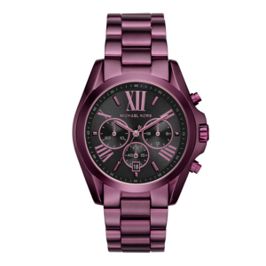 Michael Kors Women’s Quartz Purple Stainless Steel Black Dial 43mm Watch MK6398