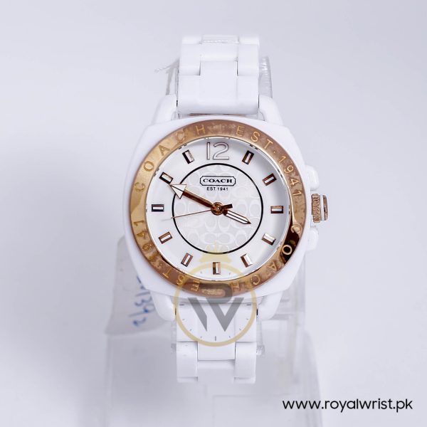 Coach Women’s Quartz White Plastic Chain White Dial 39mm Watch 14501601