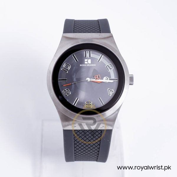 Hugo Boss Men’s Quartz Grey Silicone Strap Grey Dial 42mm Watch 1512694