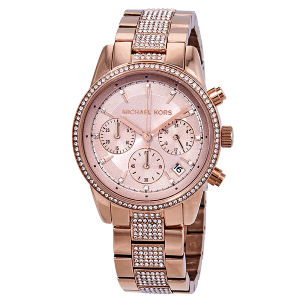 Michael Kors Women’s Quartz Rose Gold Stainless Steel Rose Gold Dial 37mm Watch MK6485