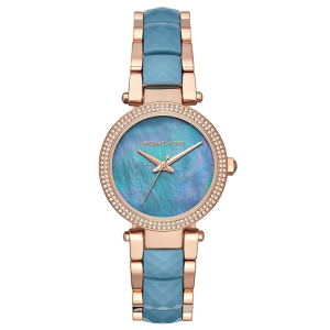 Michael Kors Women’s Quartz Two-tone Stainless Steel Blue Mother Of Pearl Dial 33mm Watch MK6491