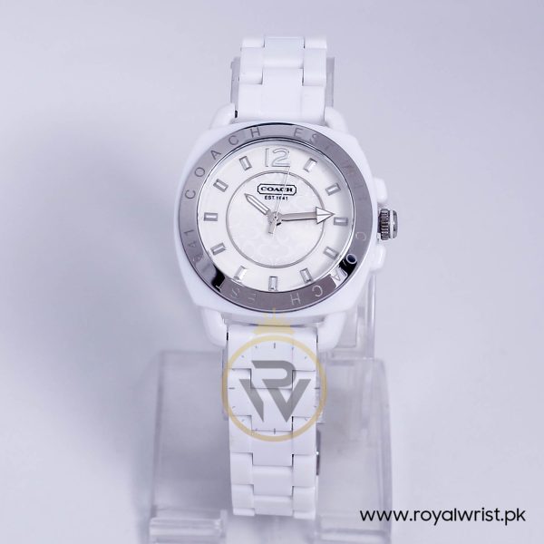 Coach Women’s Quartz White Plastic Chain White Dial 39mm Watch 14501601/2