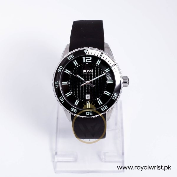 Hugo Boss Men’s Quartz Black Silicone Strap Black Dial 45mm Watch 1512885