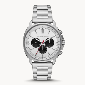 Michael Kors Men’s Quartz Silver Stainless Steel White Dial 42mm Watch MK8968